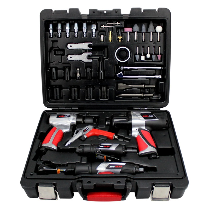 Milton EXELAIR 44-Pc. Pro Air Tool Accessory Kit, Impact Wrench, Air Ratchet, Die Grinder, Blow Gun, Air Hammer, Dual Air Chuck, Tire Gauge w/ Accessories