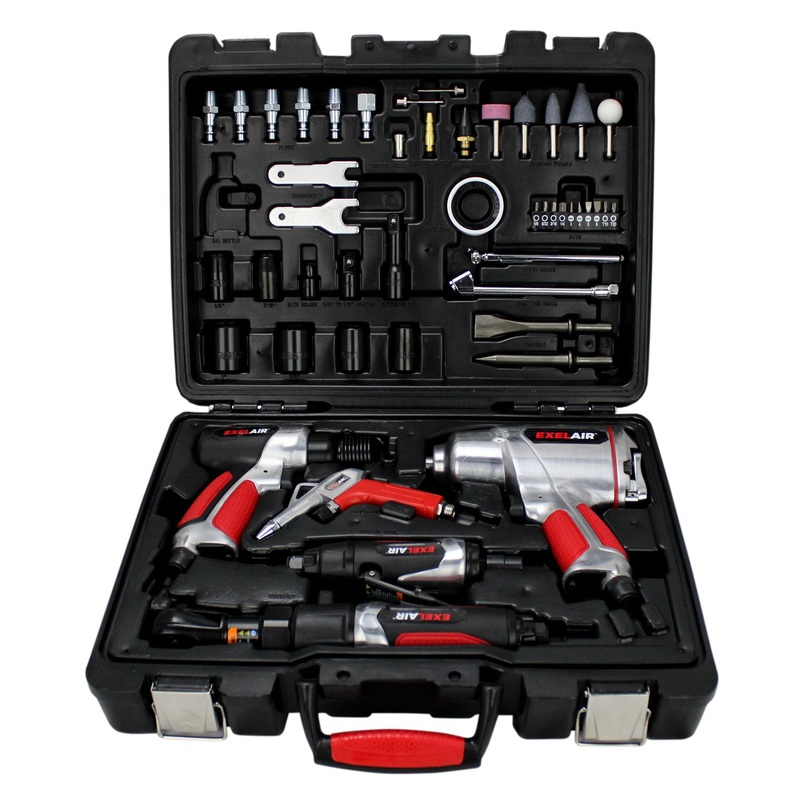 Milton EXELAIR 50-Pc. Pro Air Tool Accessory Kit, Impact Wrench, Air Ratchet, Die Grinder, Blow Gun, Air Hammer, Dual Air Chuck, Tire Gauge w/ Accessories EX5005KIT