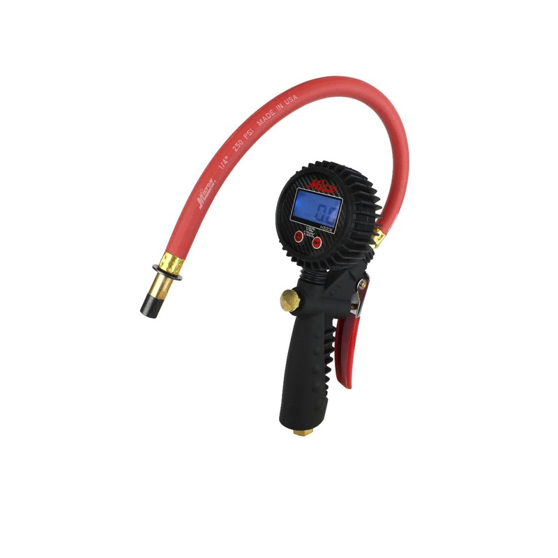 Pro Digital Tire Inflator/Pressure Pistol Grip Gauge, Straight Foot Chuck, 15 Hose