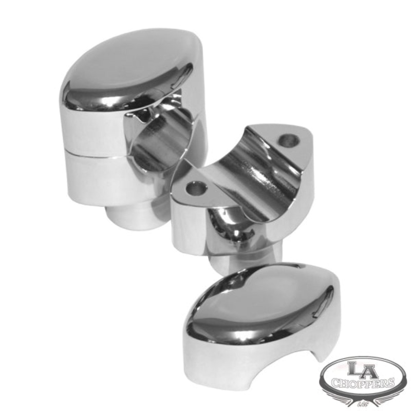 HEFTY RISERS SMOOTH FOR 1 1/4 HANDLEBARS 1.5 RISE CHROME UNIVERSAL