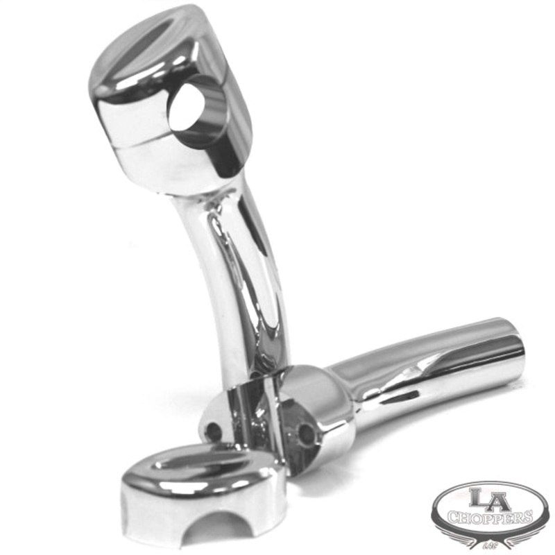 MOHAWK HEFTY RISERS FOR 1 1/4 HANDLEBARS 5.5 CURVED RISE CHROME UNIVERSAL