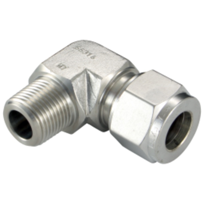 METRIC MALE STUD ELBOW – TWIN FERRULE COMPRESSION FITTING STAINLESS STEEL