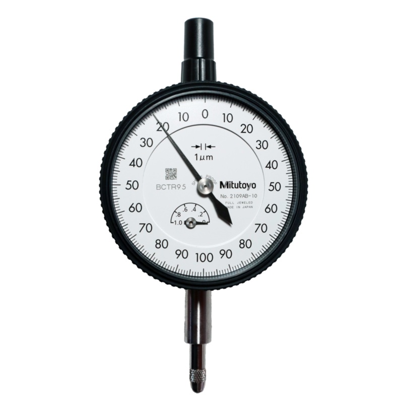 Dial Gauge, Flat Back, ISO Type Jewelled Bearing, Shockproof, 1mm, 0,001mm 2109AB-10