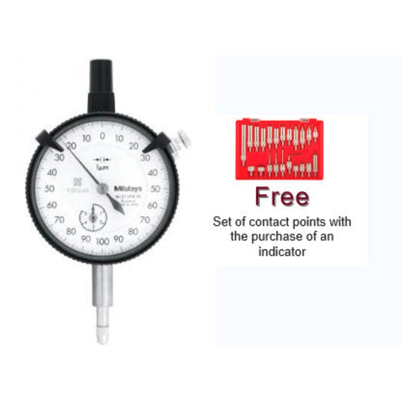 Dial Gauge, Lug Back, ISO Type Jewelled Bearing, 5mm, 0,001mm 2119S-10 8MM stem