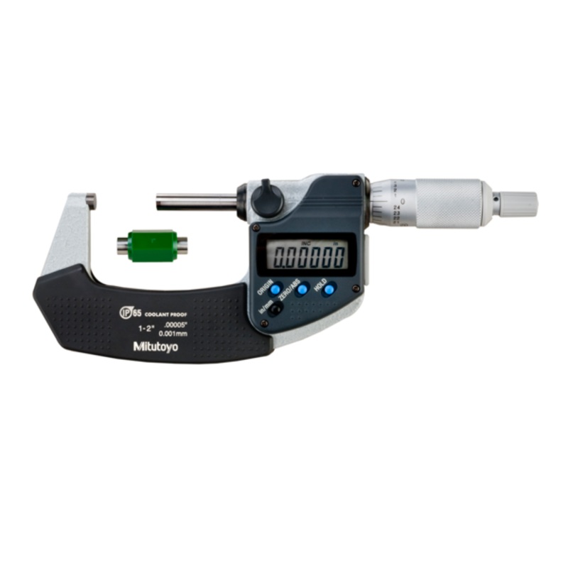 Mitutoyo Digital Micrometer IP65, Inch/Metric 25-50mm/1-2, without Output Item number: 293-345-30 Ratchet Thimble