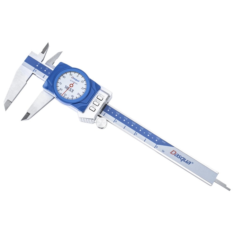 Dasqua Digital Dial Calipers 6 / 150mm IP67 Electronic Micrometer 0.0005” Inch,Metric and Fractional Conversion Shockproof Measuring Tool with Case