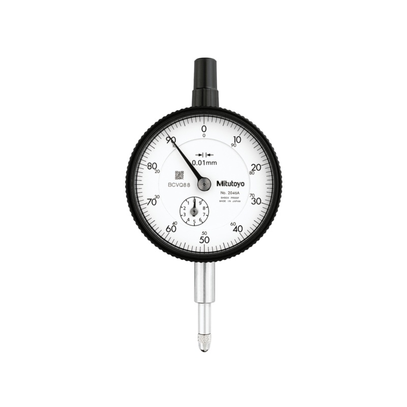 Standard Indicator, Flat Back, ISO Type, 10mm, 0,01mm 2046AB