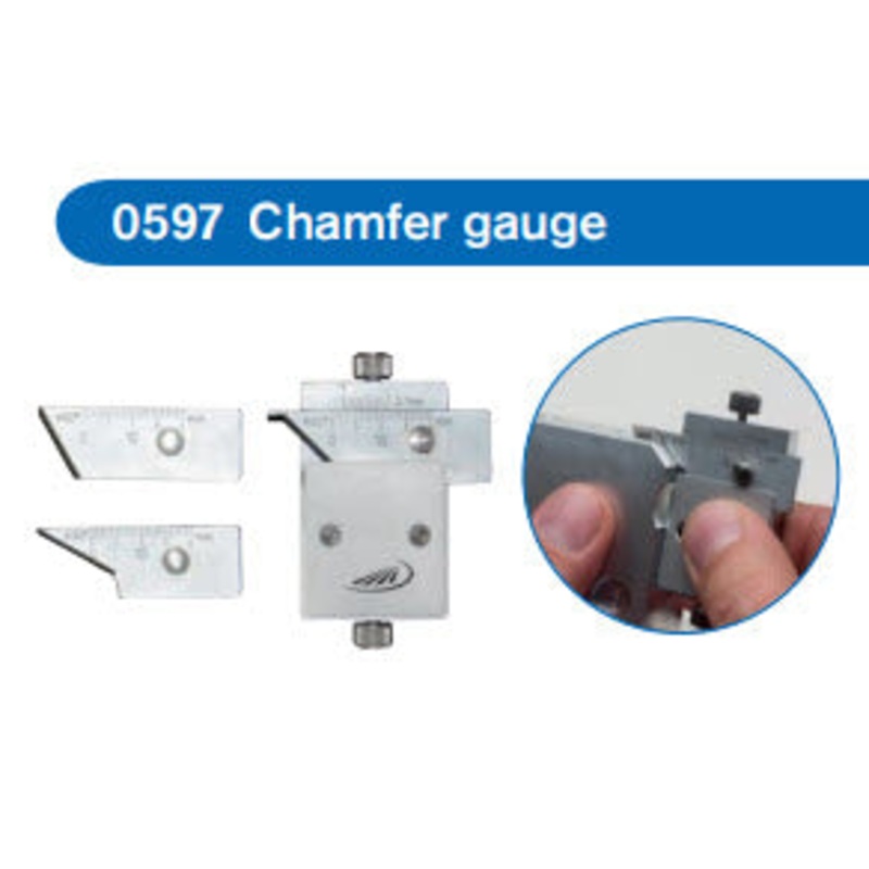 Preisser Chamfer gauge 0597301 (450350) 0-10mm  3 interchangeable blades: 30, 45, 60 degrees Grad .1mm