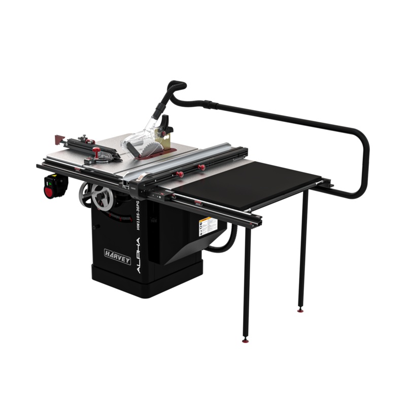ALPHA HW110S-36PG & HW110S-52PG 10 4HP Dovetail Table Saw with BIG EYE Rip Fence System