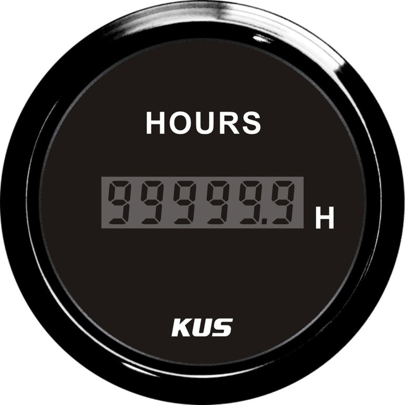 52mm Hourmeter|12/24 VDC|12/24 VDC, Programmable to any hour you require