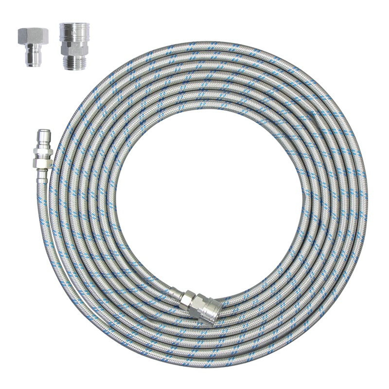 25ft Universal Stainless Steel Hose with Quick Connects