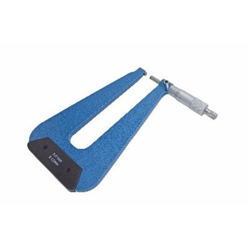 Deep Throat Micrometers DIN 863 – 0-25mm/0-1 Resolution: Metric 0.01mm, Inch 0.0001 Throat Depth: 150mm