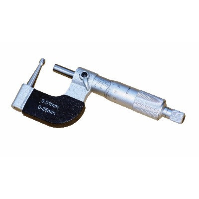 Tube Micrometer Spherical Anvil (Type C) DIN 863 – 0-25mm Resolution:  0.01mm