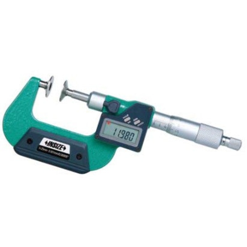 Digital Non-Rotating Spindle Disk Micrometer | Insize 3594 Series | Range 0-25mm | 25-50mm | 50-75mm | 75-100mm | Resolution 0.001mm/0.0005