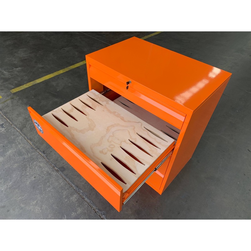 Axe Drawer Unit|3 1/2 Drawer – 36 axe storage and 1 shallow tool/stone drawer|3 Drawers – 36 axe total storage|4 Drawer – 48 axe storage