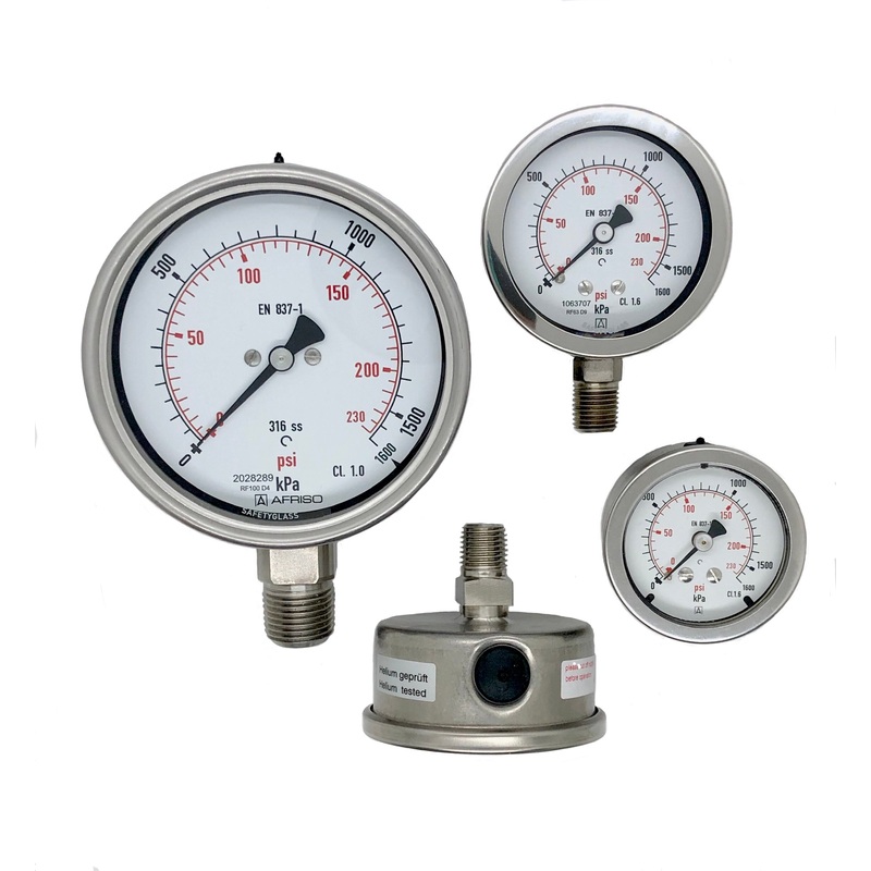 Afriso All Stainless Steel Pressure Gauge 100 mm