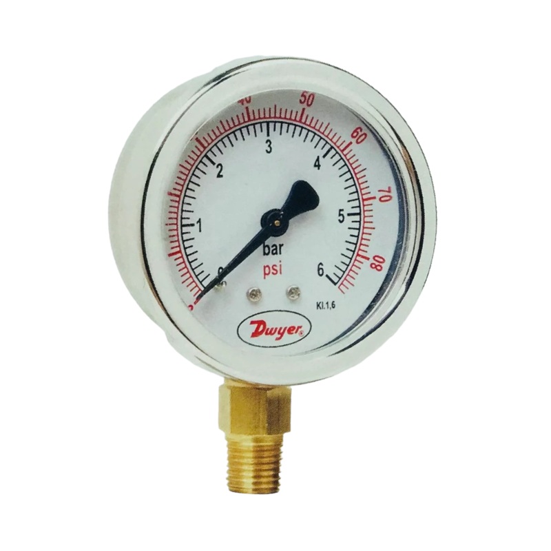 Dwyer 63mm Heavy Duty Brass Pressure Gauge