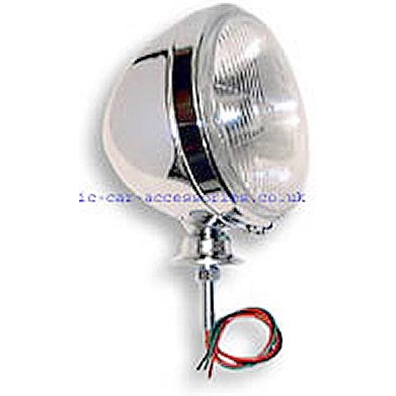 Chrome Headlamp with 7 domed reflector for RHD. Free bulbs – CL03