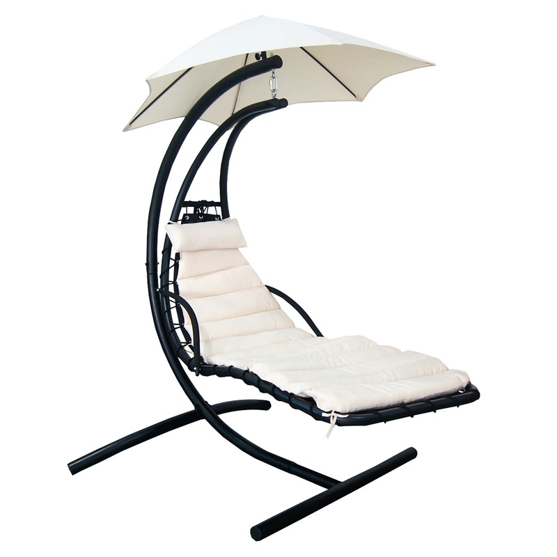 Floating Chaise Lounger with Canopy