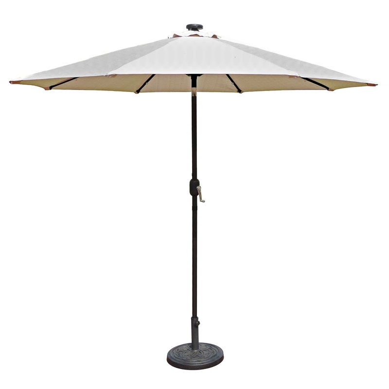 Mirage Fiesta 9-ft Octagonal Market Umbrella with Solar LED Lights