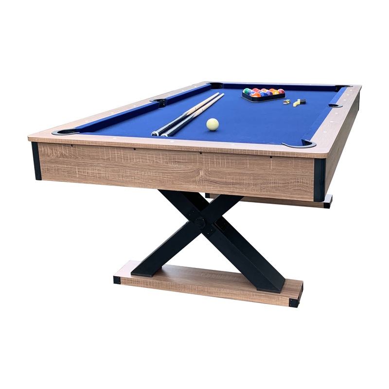 Excalibur 7-ft Pool Table – Driftwood Finish with Blue Felt