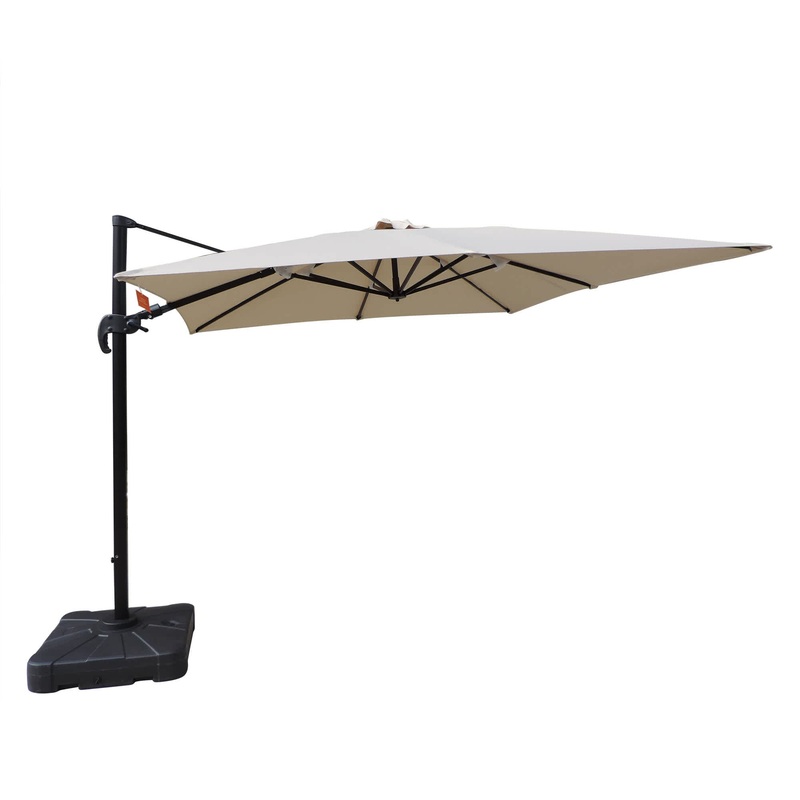 Santorini 10-ft Square Cantilever Umbrella in Sunbrella Acrylic