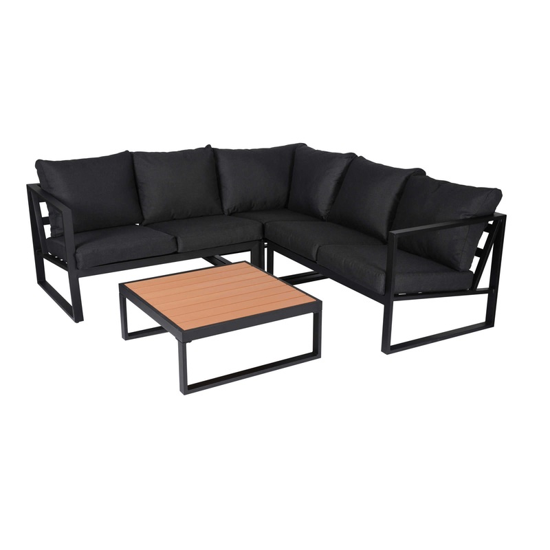Monaco Contemporary Outdoor Sectional – Slate Grey