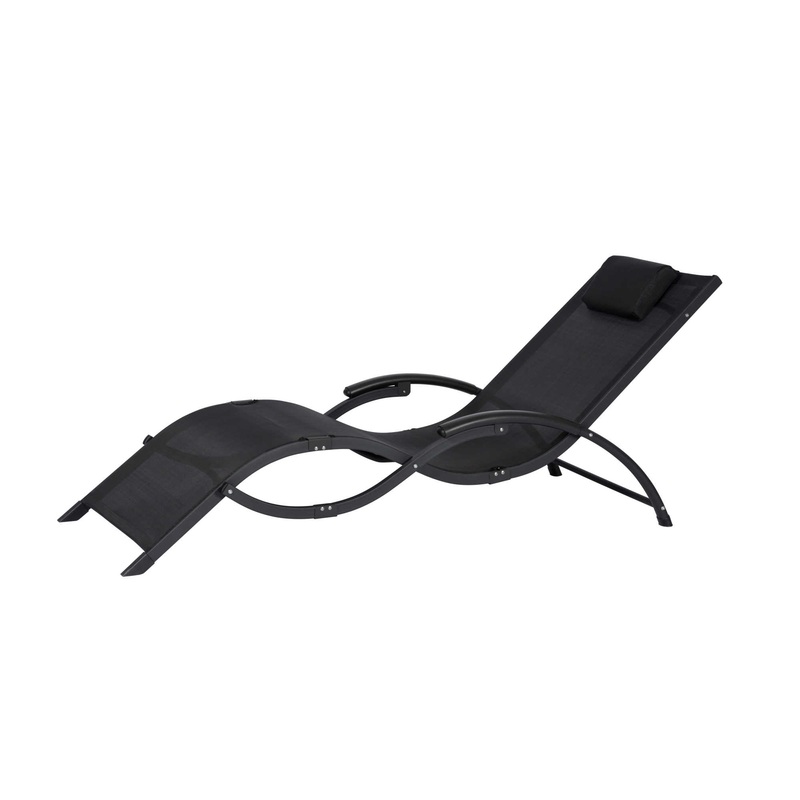 Sea Breeze Ultra Comfortable Foldaway Cool Mesh Lounger – Black