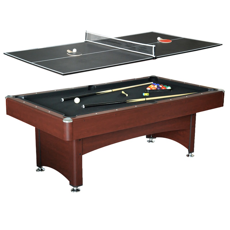 Bristol 7-ft Pool Table with Table Tennis Top – Dark Cherry with Black Felt