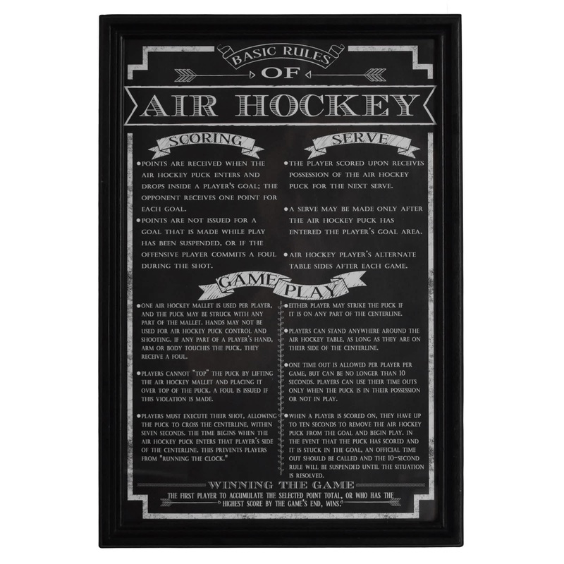 Game Rules Wall Art|Air Hockey|Billiards|Foosball|Shuffleboard