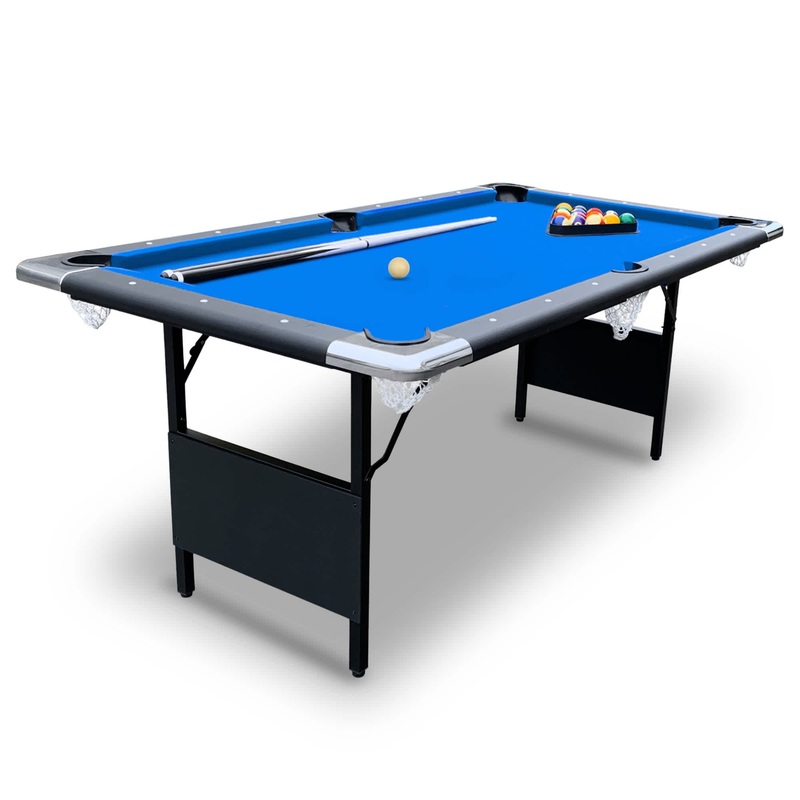 Fairmont 6-ft Portable Pool Table – Black with Blue Felt