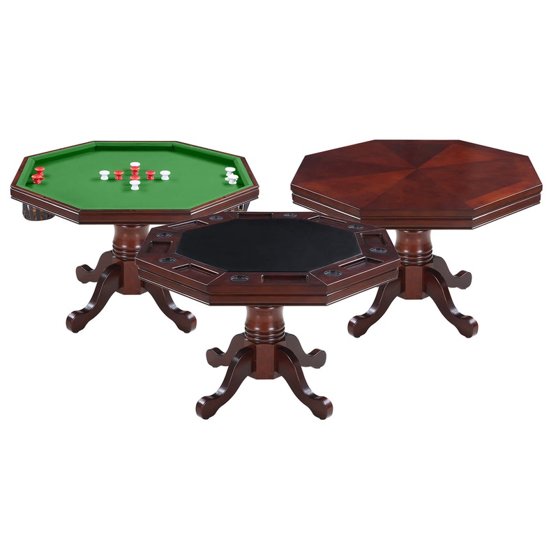 Kingston 48-in Poker Table Combo Set (Table Only) – Walnut Finish