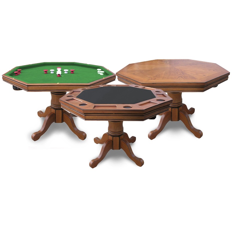 Kingston 48-in Poker Table Combo Set (Table Set Only) – Oak Finish