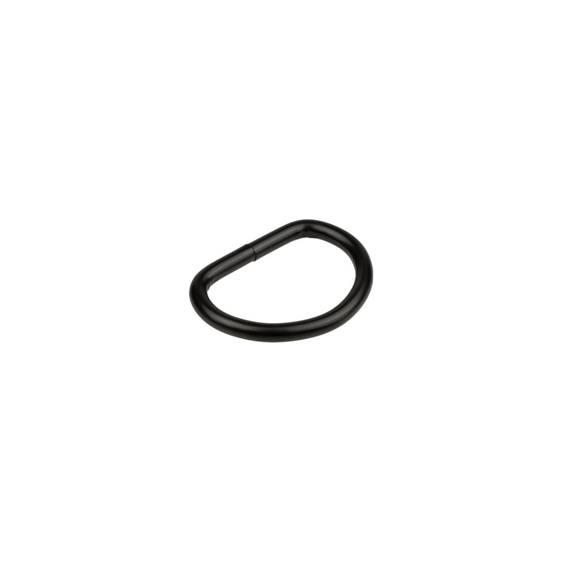 1 Metal D-Ring #10 Gauge|Black|Nickel|1 inch|Bag (500 Pieces)|Case (2,500 Pieces)
