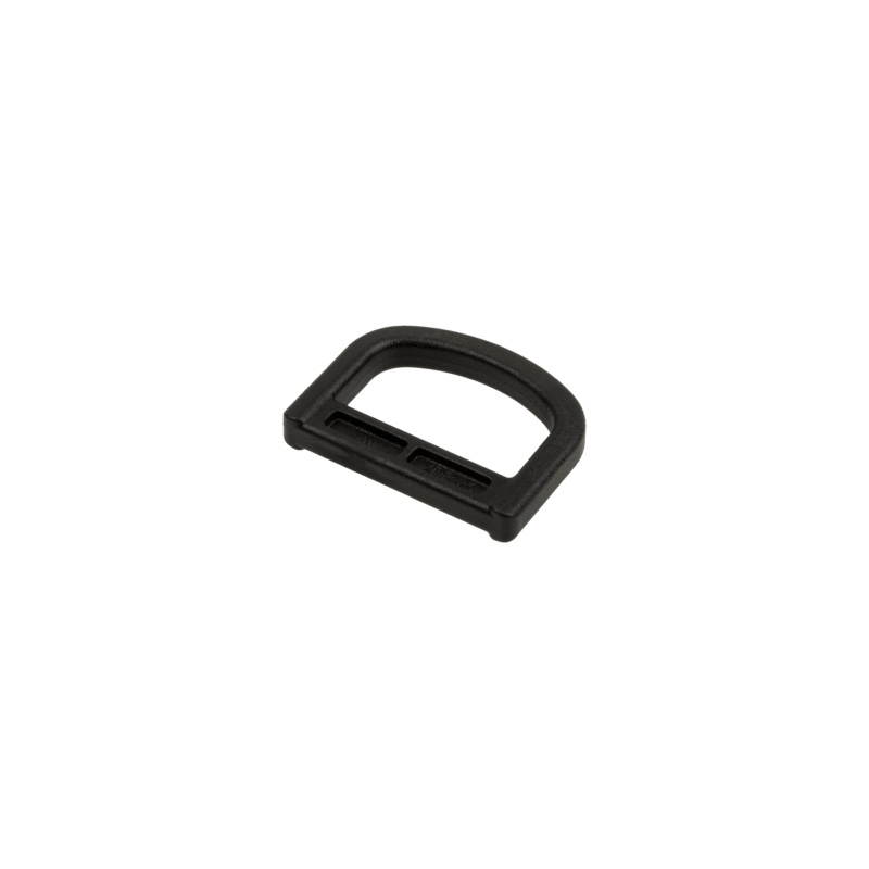 Plastic D-Ring|Black|3/4 inch|1 inch|Sample (5 Pieces)|Bag (500 Pieces)|Case (3,500 Pieces)|Case (2,500 Pieces)