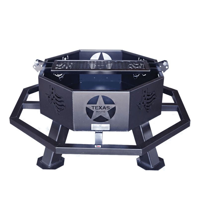 36 Fire Pit|Texas Theme (Shown)|Texas Tea Theme|Cross Theme|Star & Scroll Cross Theme