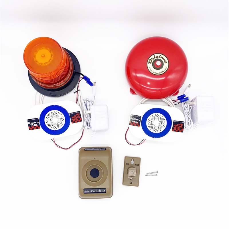 Driveway Motion Sensor Alarm Kit  Wireless Detection with Receiver Chimes, Strobe Light, and Original Bell for Heavy Traffic Areas