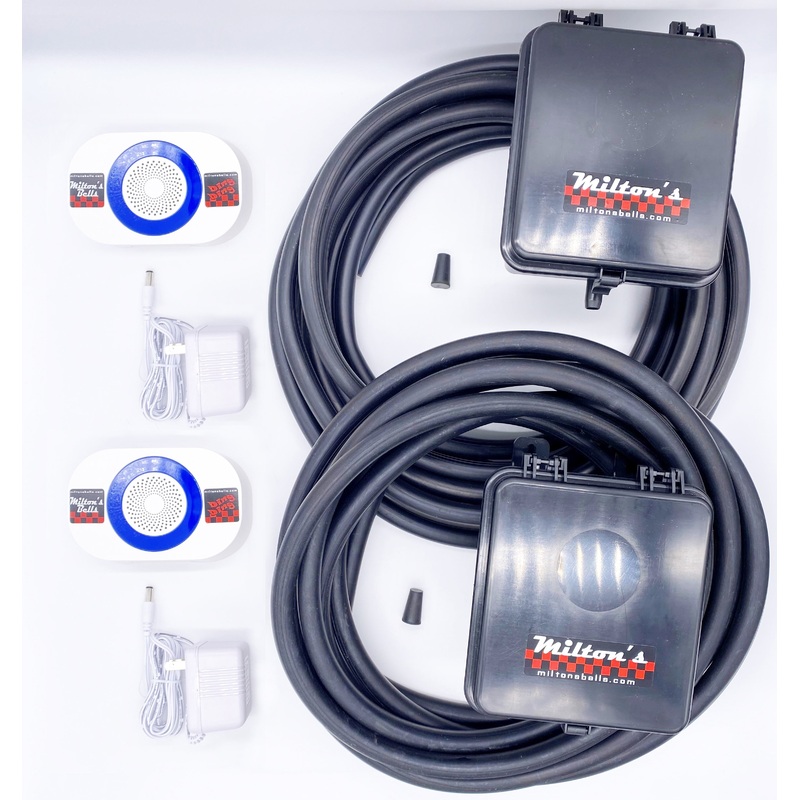 Dual Wireless Driveway Alarm System  Monitor Two Entrances with 2 Transmitters & 2 Receiver Chimes