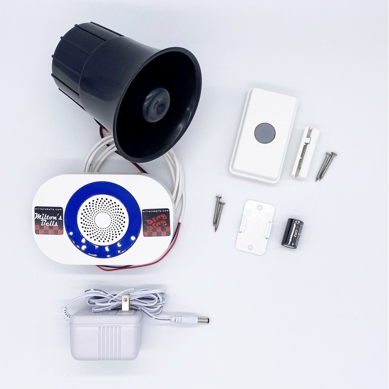 Wireless Commercial Chime Kit  Long-Range Doorbell with Loud Siren and Volume Control for Will-Call Counters and Warehouse Notifications