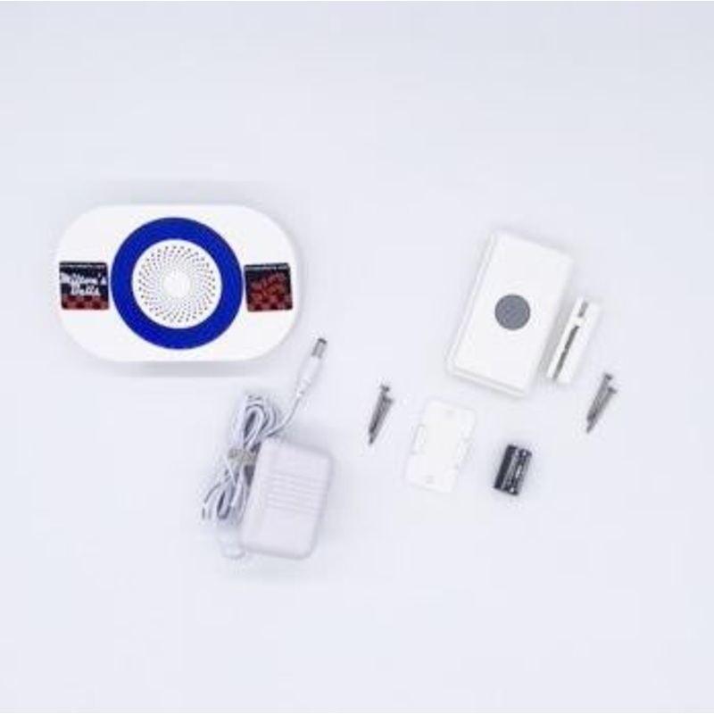 Wireless Commercial Chime Kit  Long-Range Doorbell with Volume Control and 12 Tunes for Will-Call Counters and Warehouse Doors