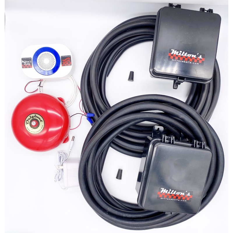 Wireless Driveway Alarm Kit  Dual Entrance Monitoring with 2 Transmitters, Receiver Chime, and Original Bell
