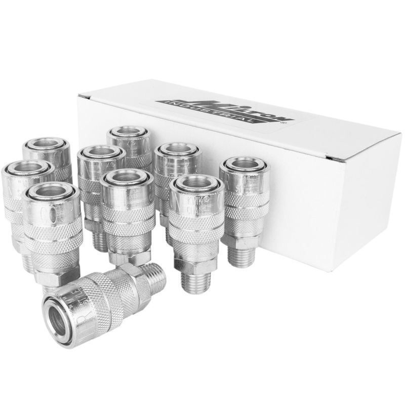 1/4 MNPT Industrial Interchange (M-STYLE) Quick-Connect Steel Coupler (Box of 10)