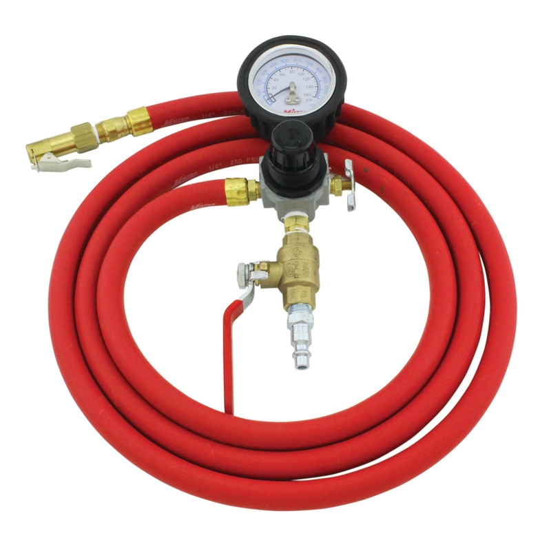 HD Truck Inflator Gauge, 7 ft. Rubber Air Hose, Easy On Grip, 10 – 160 PSI