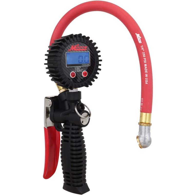 Pro Digital Tire Inflator/Pressure Pistol Grip Gauge, Ball Foot Chuck, 15 Hose