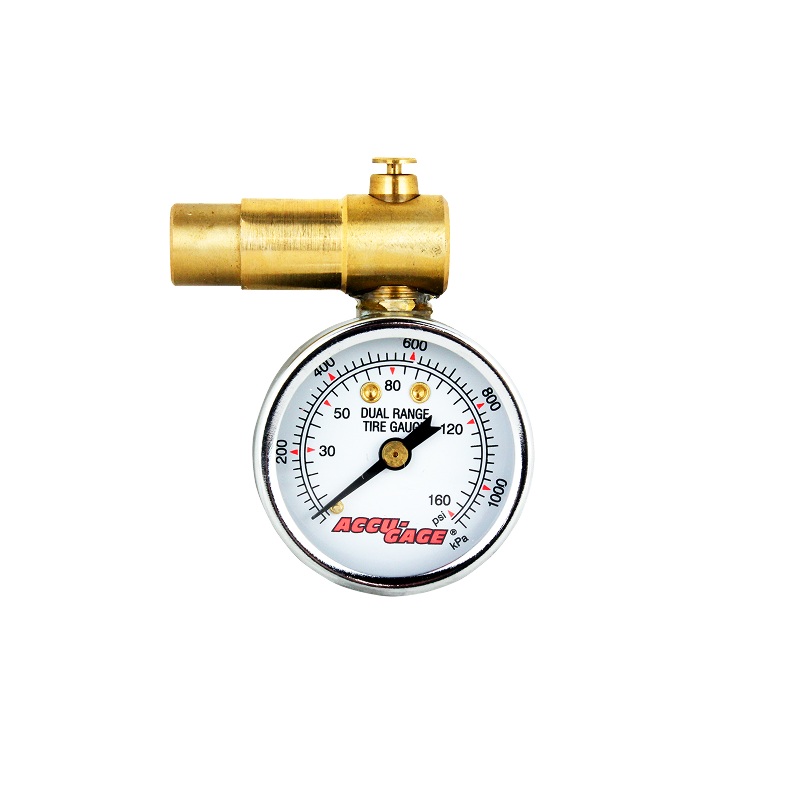 ACCU-GAGE by Milton Shrader Valve Bike Tire Pressure Gauge with Bleed Valve, for 0-160 PSI – ANSI Certified