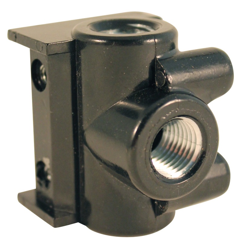 1/4 NPT FRL Modular Outboard 3 Port Diverter (Single Retail Pack)