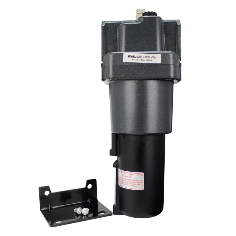 EXELAIR FRL High Flow Air Lubricator, 3/4 NPT, Metal Bowl, Automatic Float