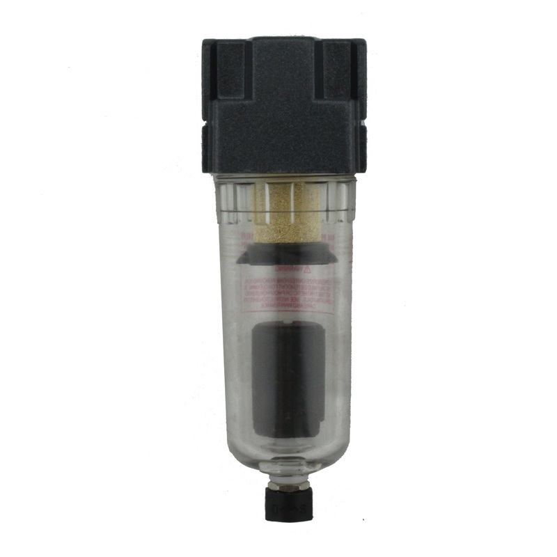 EXELAIR FRL Mini Air Filter, 1/4 NPT, Polycarbonate Bowl, Automatic Float