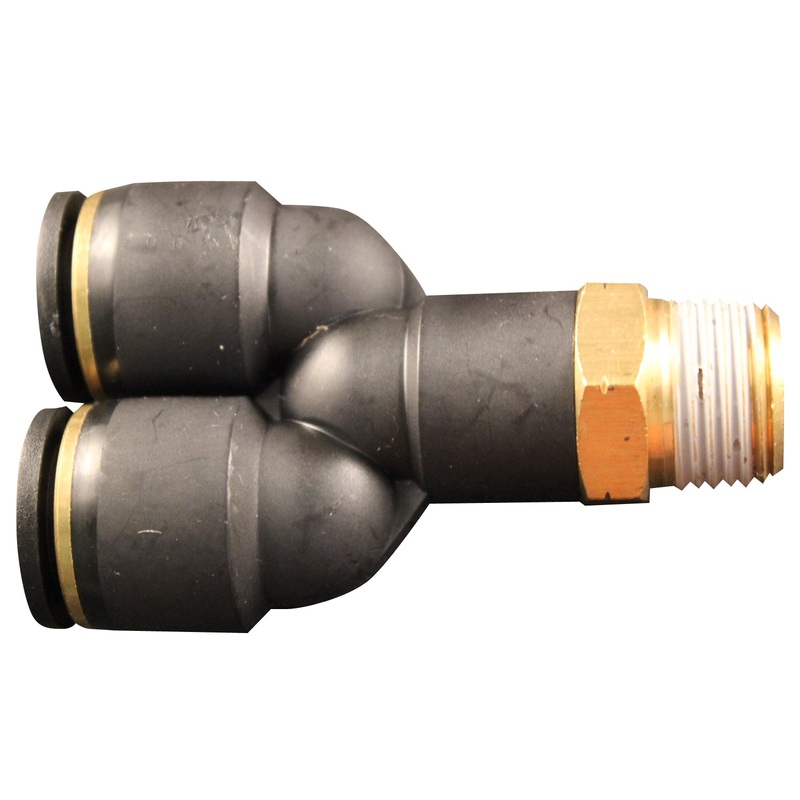 1/2 MNPT 1/2 OD Push-to-Connect Swivel Y-Connector (Box of 5)