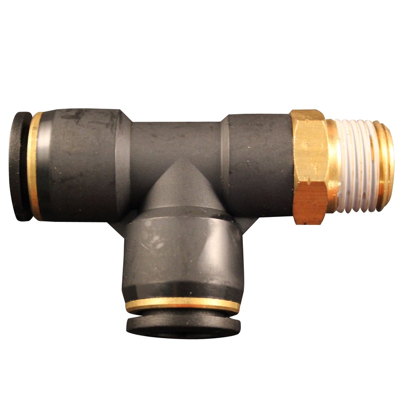 1/4 MNPT 1/2 OD Push-to-Connect Swivel Run Tee (Box of 5)